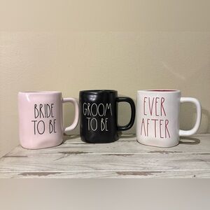 Rae Dunn Wedding Mug Set - Pink, Black, White bachelorette